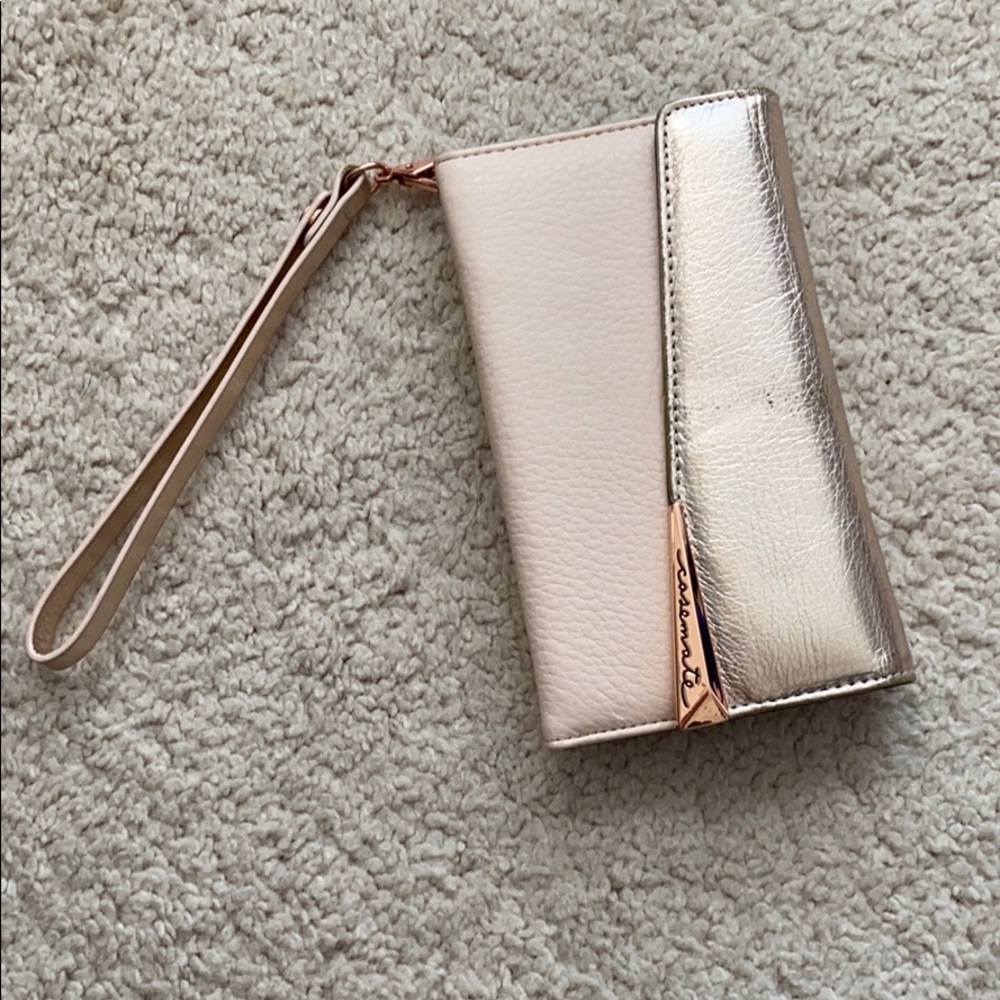 Rose gold and blush casemate iPhone X case wallet
